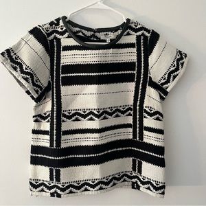 Madewell leather trimmed blouse